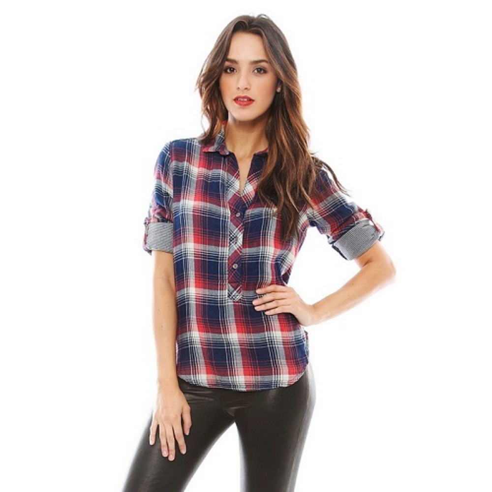 Bella Dahl Popover Flannel Top Small